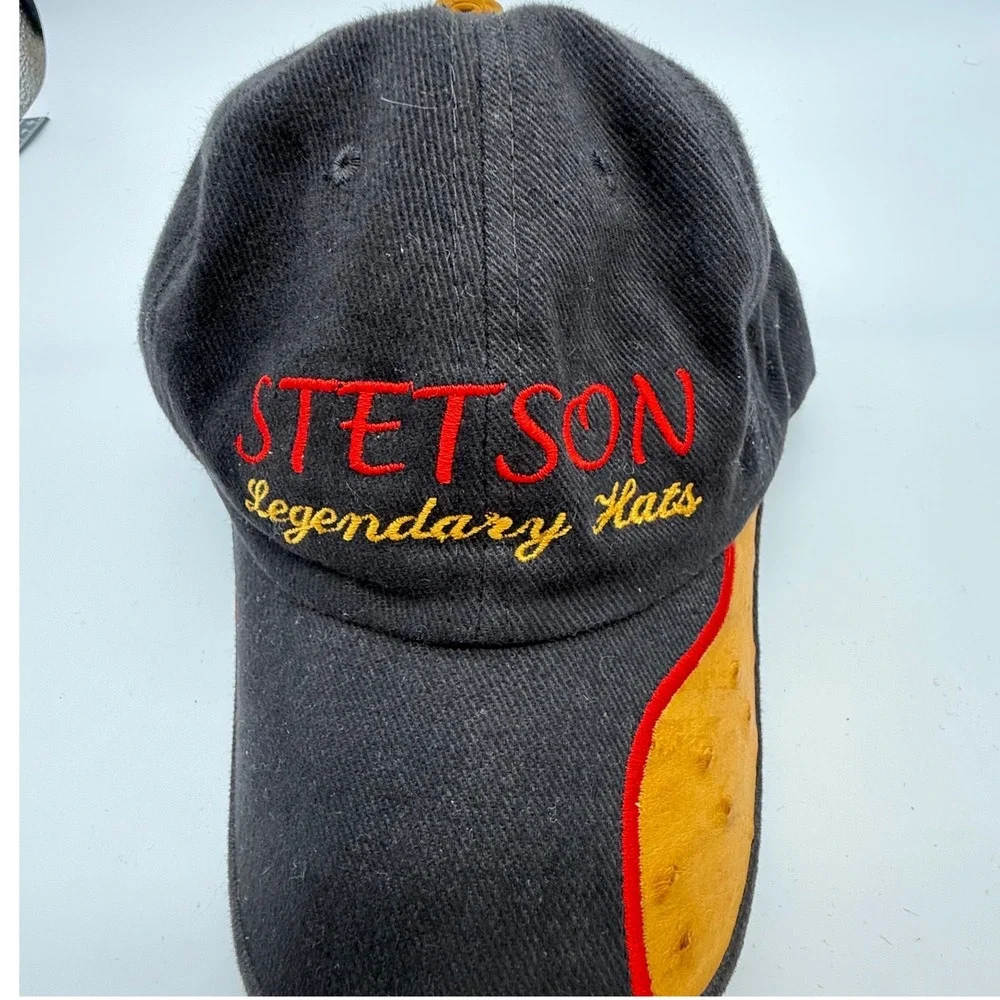 Stetson Legendary Hats 1865 Black Baseball Cap Embroidered Hook Loop Strapback